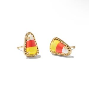 NWT Kendra Scott Candy Corn Gold Stud Earrings in Candy Corn Magnesite